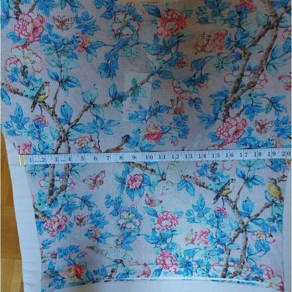 Spring Chic Floral & Bird Print Blouse LOGGIA De Tessitori Soft Boho Feminine - Picture 5 of 8